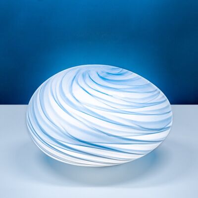 Lámpara de mesa de cristal azul soplado a mano en forma de guijarro GL009