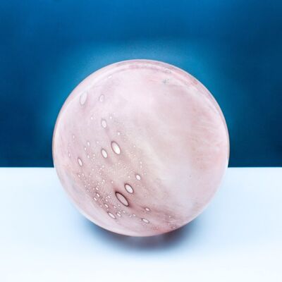 Tischlampe aus mundgeblasenem Glas, rund, Rosa GL001
