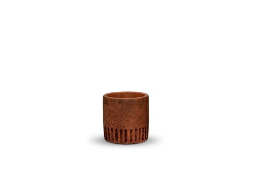 Rustic textured Cement plant pot in Terracotta | No Drainage - PT023