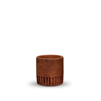 Rustic textured Cement plant pot in Terracotta | No Drainage - PT023