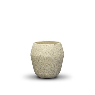 Strukturierter Blumentopf aus Kalkstein für den Innenbereich in Beige | Zement | PT037