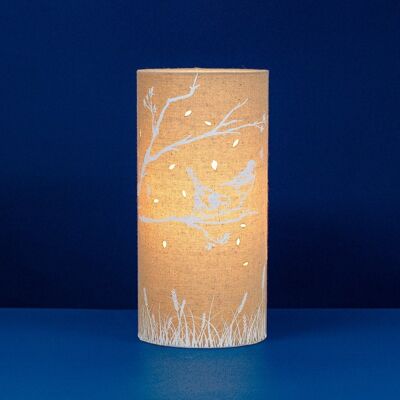 Fabric Lamp with a Two Birds Design