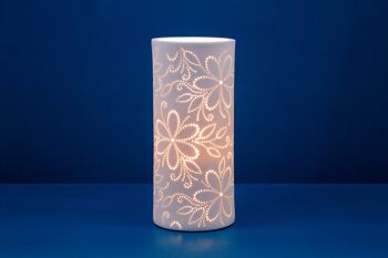 Lampe de table cylindrique en porcelaine à motifs floraux LP034 2