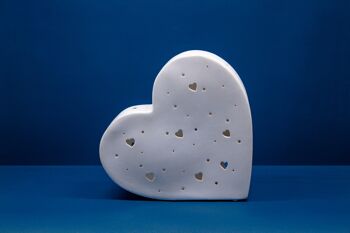 Veilleuse en porcelaine pour enfants en forme de cœur 2