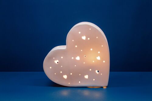 Kids Porcelain Night Light in a Heart Shape