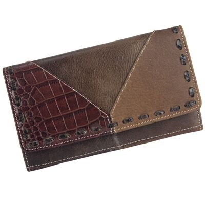 Sunsa Creations leather wallet. RFID protect wallet. Big wallet. Ladies girls purse model "Dora"