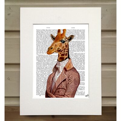 Regency Giraffe, Book Print, Art Print, Wall Art