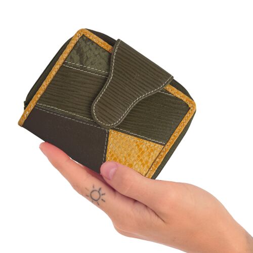 Sunsa Creations Leder Geldbörse. RFID schütz Portemonnaie. Kleine Brieftasche. Damen Mädchen Geldbeutel Model  "Iris"