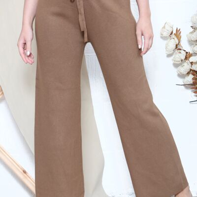 Camel wide leg winter trousers