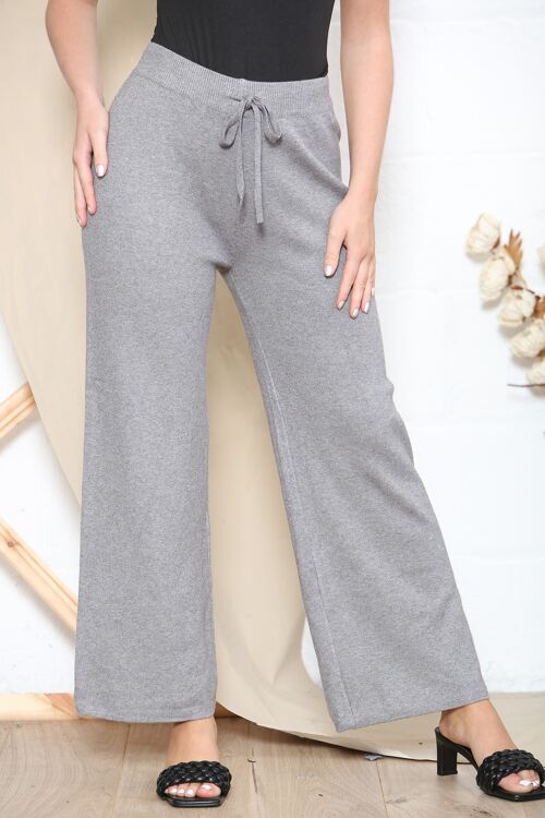 Grey wide leg winter trousers