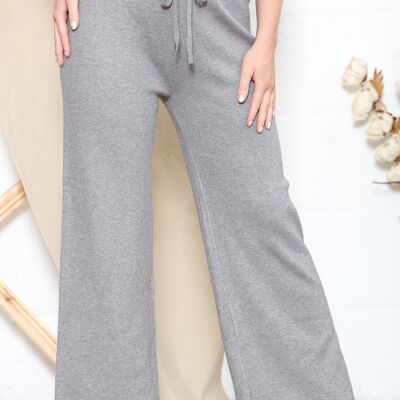 Grey wide leg winter trousers