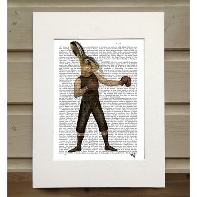 Boxing Hare, Book Print, Art Print, Wall Art