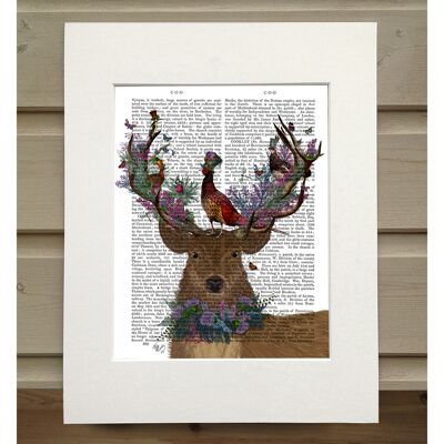 Deer Birdkeeper, Scottish, Book Print, Art Print, Wall Art