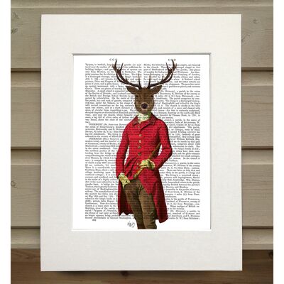 Deer in Fuchsia Jacket, Book Print, Art Print, Wall Art