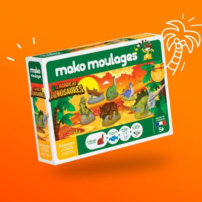 Mako moldes caja creativa El mundo de los dinosaurios - Caja de 6 moldes