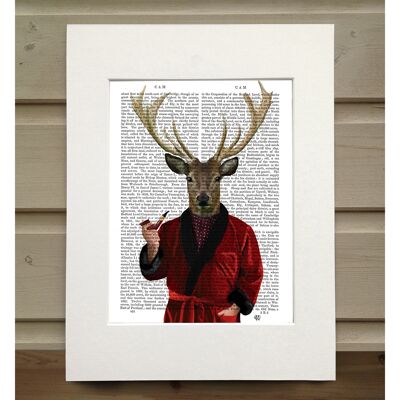 Deer In Smoking Jacket, Book Print, Art Print, Wall Art