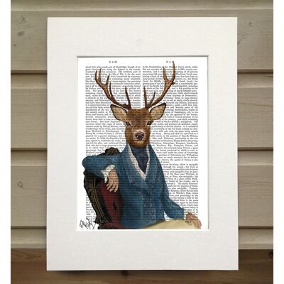 Distinguished Deer, Portrait, Book Print, Art Print, Wall Art