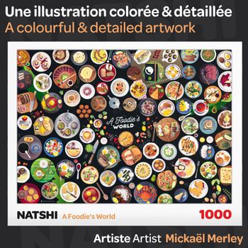 Puzzle 1000 pièces - A Foodie's World - 70 x 50 cm - Pièces Gaufrées & Mates - Avec Poster & Sachet refermable 2