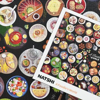 Puzzle 1000 pièces - A Foodie's World - 70 x 50 cm - Pièces Gaufrées & Mates - Avec Poster & Sachet refermable 5