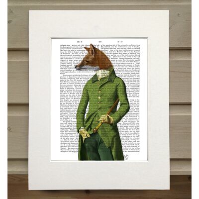 Fox in Green Jacket, Book Print, Art Print, Wall Art