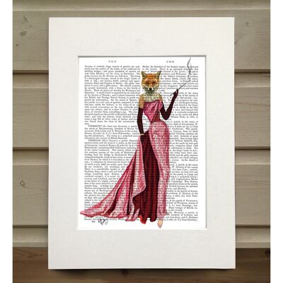Glamour Fox in Pink, Book Print, Art Print, Wall Art
