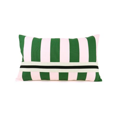 Coussin Bernardette vert & rose