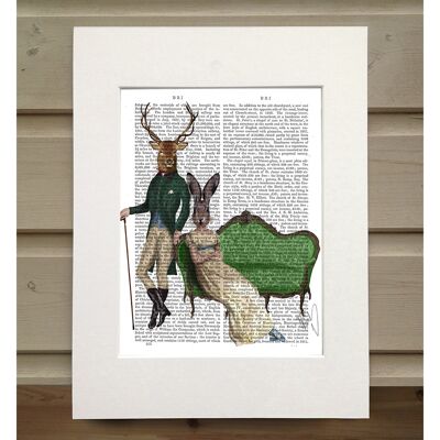 Mr Deer and Mrs Rabbit, Book Print, Art Print, Wall Art