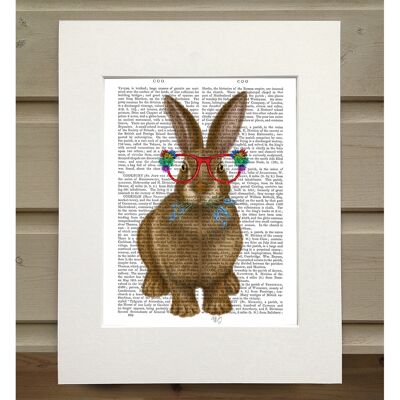 Rabbit and Flower Glasses, Book Print, Art Print, Wall Art