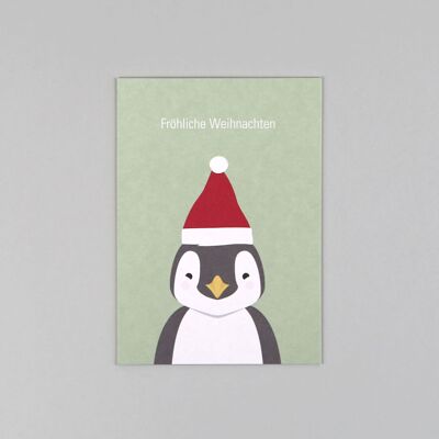 Gitte Pinguin postcard made from wood pulp cardboard
