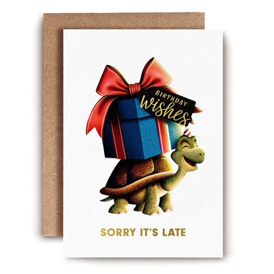 Tortoise Belated Birthday Card