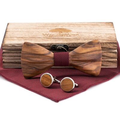 Children's wooden bow tie "Goofy" red