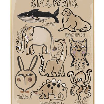 AFFICHE collection animaux 50X70CM