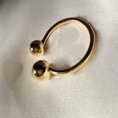 anillo dos bolas oro 6-7mm