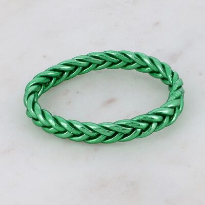 Bracciale rigido buddista intrecciato taglia XS - Verde