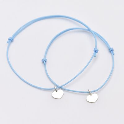 Dúo de pulseras plata "Petit coeur"