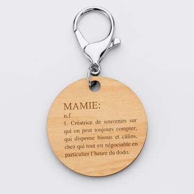 Porte-clés bois médaille ronde - Edición especial "Mamie"