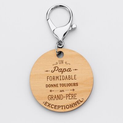 Porte-clés bois médaille ronde - Edition spéciale "Grand-Père Exceptionnel"