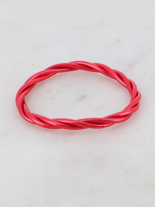 Jonc Bouddhiste torsadé taille L - Rouge vif