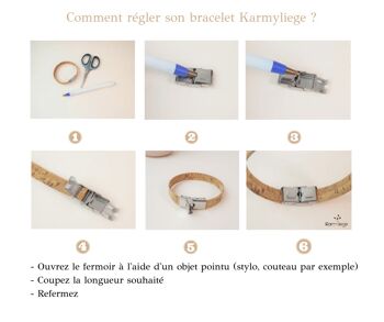 Bracelet en liège homme Aron, bleu gris et noir - Idée cadeau vegan 4