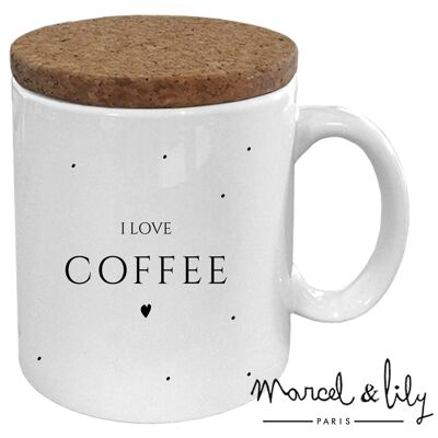 Keramikbecher - Botschaft - "I Love Coffee"