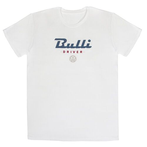 VOLKSWAGEN BUS VW T1 Bus Unisex T-Shirt (S) - Bulli Fahrer/weiß