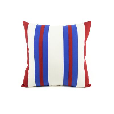 Coussin Bichette bleu & rouge