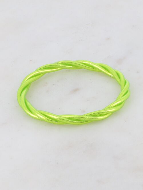 Jonc Bouddhiste torsadé taille XL - Anis fluo