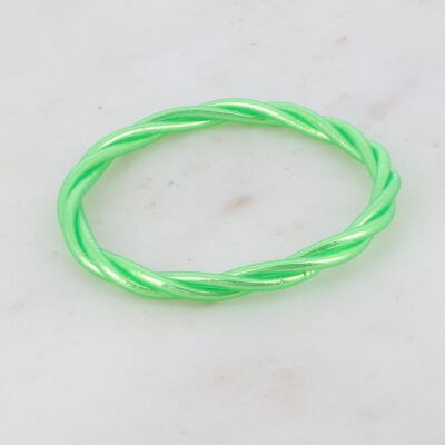 Bracciale rigido buddista attorcigliato taglia XS - Verde neon