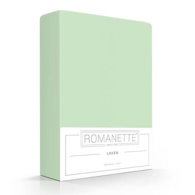 Romanette katoenen laken Verde polvoriento 150 x 250