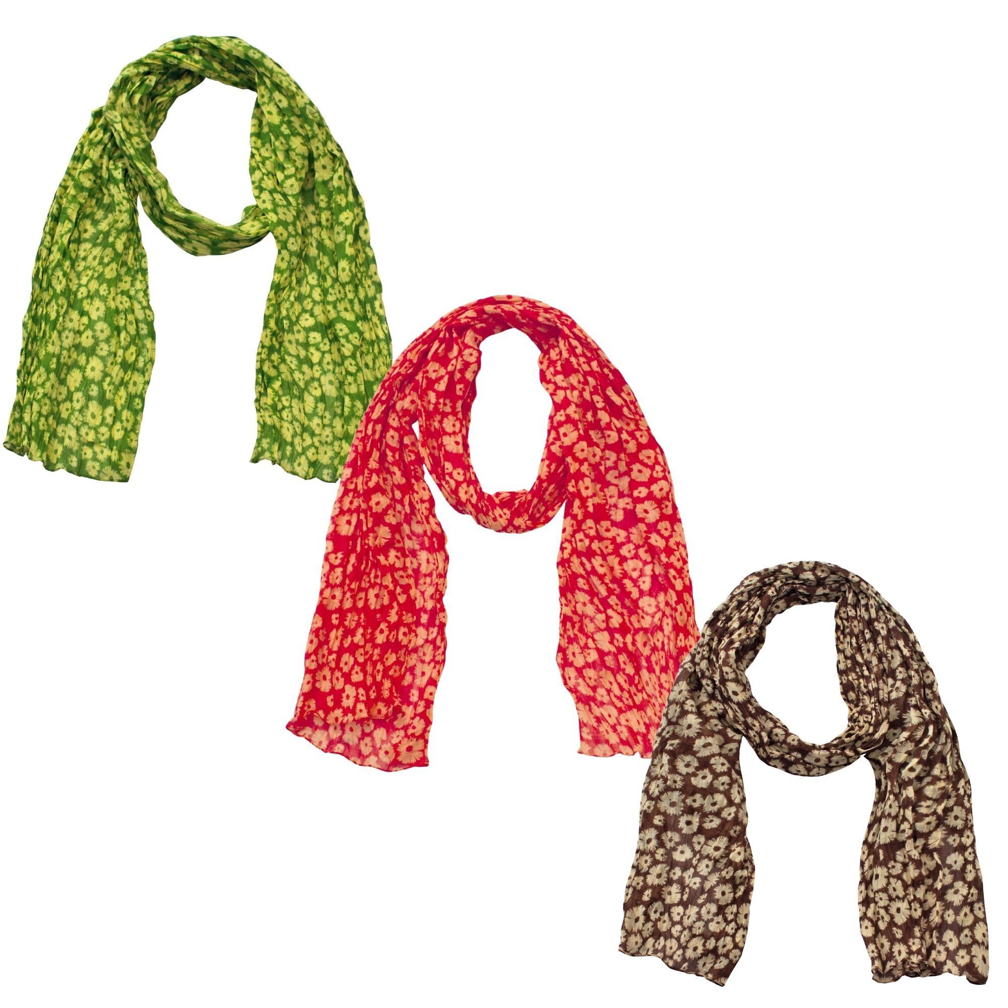 Sunsa scarf made of 100% cotton.Scarf with "scattered flowers" design