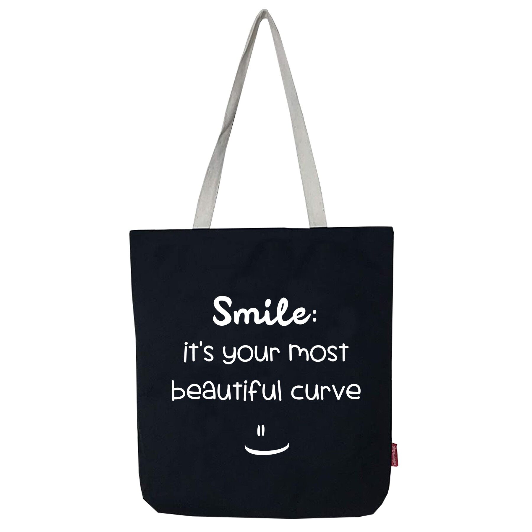 Borsa tote, 100% cotone, modello "Smile".