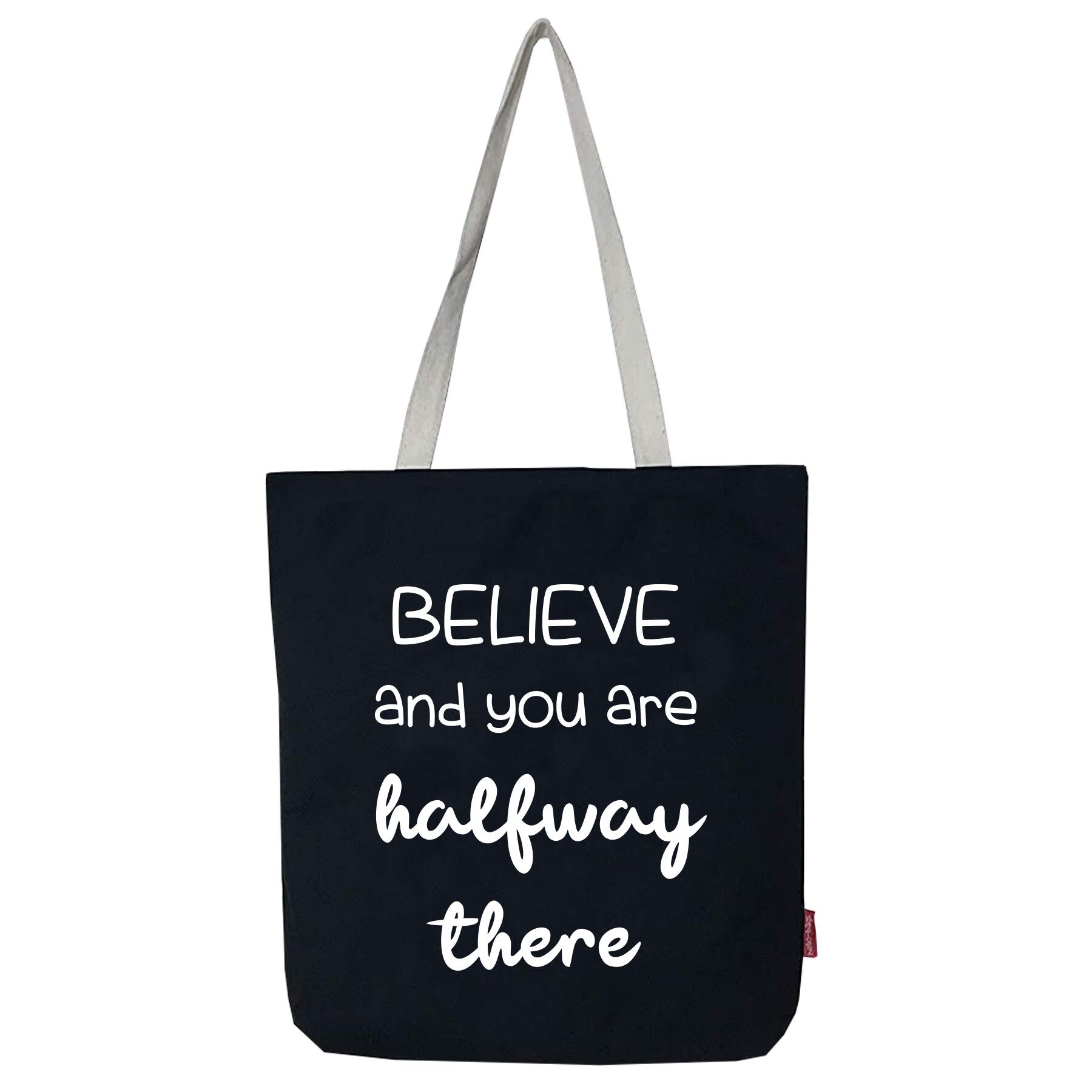 Borsa tote, 100% cotone, modello "Believe".