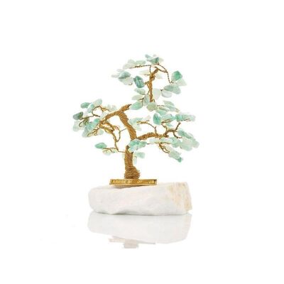 Albero della felicità cm 13 con avventurina (105 petali) e marmo greco - QA07