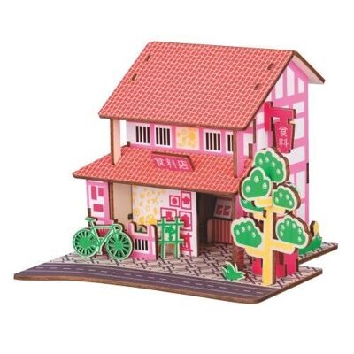 Building kit Grocery shop wood color